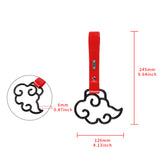 Japanese Cloud-Shaped JDM Tsurikawa Drift Subway Train Bus Handle Strap – Universal Car Interior Hanging Charm, Red PVC X2