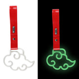 Japanese Cloud-Shaped JDM Tsurikawa Drift Subway Train Bus Handle Strap – Universal Car Interior Hanging Charm, Red PVC X2