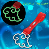 Japanese Cloud-Shaped JDM Tsurikawa Drift Subway Train Bus Handle Strap – Universal Car Interior Hanging Charm, Red PVC X1
