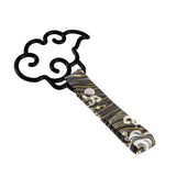 Japanese Cloud-Shaped JDM Tsurikawa Drift Subway Train Bus Handle Strap – Universal Car Interior Hanging Charm, Bosozoku Green Waves Pattern Retro Nylon Strap X1