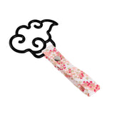 Japanese Cloud-Shaped JDM Tsurikawa Drift Subway Train Bus Handle Strap – Universal Car Interior Hanging Charm, Bosozoku Pink Flowers Pattern Retro Nylon Strap X1