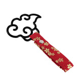 Japanese Cloud-Shaped JDM Tsurikawa Drift Subway Train Bus Handle Strap – Universal Car Interior Hanging Charm, Bosozoku Red Flowers Pattern Retro Nylon Strap X1