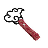 Japanese Cloud-Shaped JDM Tsurikawa Drift Subway Train Bus Handle Strap – Universal Car Interior Hanging Charm, Bosozoku Red Clouds Pattern Retro Nylon Strap X1