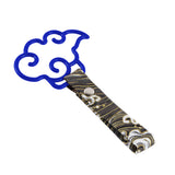 Japanese Cloud-Shaped JDM Tsurikawa Drift Subway Train Bus Handle Strap – Universal Car Interior Hanging Charm, Bosozoku Green Waves Pattern Retro Nylon Strap X1