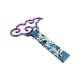 Japanese Cloud-Shaped JDM Tsurikawa Drift Subway Train Bus Handle Strap – Universal Car Interior Hanging Charm, Bosozoku Blue Waves Pattern Retro Nylon Strap X1