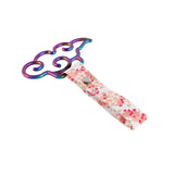 Japanese Cloud-Shaped JDM Tsurikawa Drift Subway Train Bus Handle Strap – Universal Car Interior Hanging Charm, Bosozoku Pink Flowers Pattern Retro Nylon Strap X1