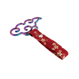 Japanese Cloud-Shaped JDM Tsurikawa Drift Subway Train Bus Handle Strap – Universal Car Interior Hanging Charm, Bosozoku Red Flowers Pattern Retro Nylon Strap X1