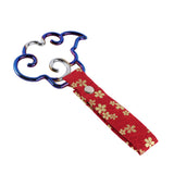 Japanese Cloud-Shaped JDM Tsurikawa Drift Subway Train Bus Handle Strap – Universal Car Interior Hanging Charm, Bosozoku Red Flowers Pattern Retro Nylon Strap X1