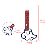 Japanese Cloud-Shaped JDM Tsurikawa Drift Subway Train Bus Handle Strap – Universal Car Interior Hanging Charm, Bosozoku Red Clouds Pattern Retro Nylon Strap X1