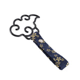 Japanese Cloud-Shaped JDM Tsurikawa Drift Subway Train Bus Handle Strap – Universal Car Interior Hanging Charm, Bosozoku Blue Flowers Pattern Retro Nylon Strap X1