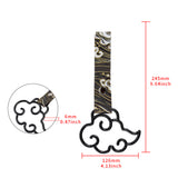 Japanese Cloud-Shaped JDM Tsurikawa Drift Subway Train Bus Handle Strap – Universal Car Interior Hanging Charm, Bosozoku Green Waves Pattern Retro Nylon Strap X1