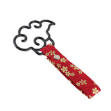 Japanese Cloud-Shaped JDM Tsurikawa Drift Subway Train Bus Handle Strap – Universal Car Interior Hanging Charm, Bosozoku Red Flowers Pattern Retro Nylon Strap X1