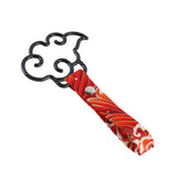 Japanese Cloud-Shaped JDM Tsurikawa Drift Subway Train Bus Handle Strap – Universal Car Interior Hanging Charm, Bosozoku Red Waves Pattern Retro Nylon Strap X1
