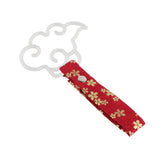 Japanese Cloud-Shaped JDM Tsurikawa Drift Subway Train Bus Handle Strap – Universal Car Interior Hanging Charm, Bosozoku Red Flowers Pattern Retro Nylon Strap X1