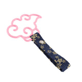Japanese Cloud-Shaped JDM Tsurikawa Drift Subway Train Bus Handle Strap – Universal Car Interior Hanging Charm, Bosozoku Blue Flowers Pattern Retro Nylon Strap X1