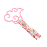 Japanese Cloud-Shaped JDM Tsurikawa Drift Subway Train Bus Handle Strap – Universal Car Interior Hanging Charm, Bosozoku Pink Flowers Pattern Retro Nylon Strap X1