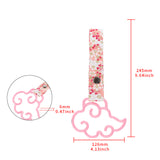 Japanese Cloud-Shaped JDM Tsurikawa Drift Subway Train Bus Handle Strap – Universal Car Interior Hanging Charm, Bosozoku Pink Flowers Pattern Retro Nylon Strap X1