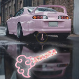 Japanese Cloud-Shaped JDM Tsurikawa Drift Subway Train Bus Handle Strap – Universal Car Interior Hanging Charm, Bosozoku Pink Flowers Pattern Retro Nylon Strap X1