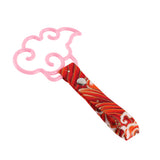Japanese Cloud-Shaped JDM Tsurikawa Drift Subway Train Bus Handle Strap – Universal Car Interior Hanging Charm, Bosozoku Red Waves Pattern Retro Nylon Strap X1