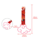 Japanese Cloud-Shaped JDM Tsurikawa Drift Subway Train Bus Handle Strap – Universal Car Interior Hanging Charm, Bosozoku Red Waves Pattern Retro Nylon Strap X1