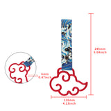 Japanese Cloud-Shaped JDM Tsurikawa Drift Subway Train Bus Handle Strap – Universal Car Interior Hanging Charm, Bosozoku Blue Waves Pattern Retro Nylon Strap X1