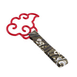 Japanese Cloud-Shaped JDM Tsurikawa Drift Subway Train Bus Handle Strap – Universal Car Interior Hanging Charm, Bosozoku Green Waves Pattern Retro Nylon Strap X1