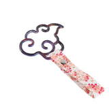 Japanese Cloud-Shaped JDM Tsurikawa Drift Subway Train Bus Handle Strap – Universal Car Interior Hanging Charm, Bosozoku Pink Flowers Pattern Retro Nylon Strap X1