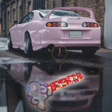 Japanese Cloud-Shaped JDM Tsurikawa Drift Subway Train Bus Handle Strap – Universal Car Interior Hanging Charm, Bosozoku Red Dogs Pattern Retro Nylon Strap X1