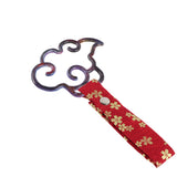Japanese Cloud-Shaped JDM Tsurikawa Drift Subway Train Bus Handle Strap – Universal Car Interior Hanging Charm, Bosozoku Red Flowers Pattern Retro Nylon Strap X1