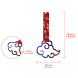 Japanese Cloud-Shaped JDM Tsurikawa Drift Subway Train Bus Handle Strap – Universal Car Interior Hanging Charm, Bosozoku Red Flowers Pattern Retro Nylon Strap X1