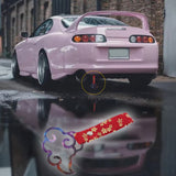 Japanese Cloud-Shaped JDM Tsurikawa Drift Subway Train Bus Handle Strap – Universal Car Interior Hanging Charm, Bosozoku Red Flowers Pattern Retro Nylon Strap X1