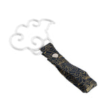 Japanese Cloud-Shaped JDM Tsurikawa Drift Subway Train Bus Handle Strap – Universal Car Interior Hanging Charm, Bosozoku Black Clouds Pattern Retro Nylon Strap X1