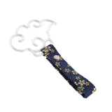 Japanese Cloud-Shaped JDM Tsurikawa Drift Subway Train Bus Handle Strap – Universal Car Interior Hanging Charm, Bosozoku Blue Flowers Pattern Retro Nylon Strap X1