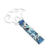 Japanese Cloud-Shaped JDM Tsurikawa Drift Subway Train Bus Handle Strap – Universal Car Interior Hanging Charm, Bosozoku Blue Waves Pattern Retro Nylon Strap X1
