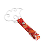 Japanese Cloud-Shaped JDM Tsurikawa Drift Subway Train Bus Handle Strap – Universal Car Interior Hanging Charm, Bosozoku Red Waves Pattern Retro Nylon Strap X1