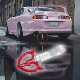 Devil Horns Broken Heart JDM Tsurikawa Drift Subway Train Bus Handle Strap – Universal Car Interior Hanging Charm, Silver Nylon X1