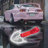 Devil Horns Broken Heart JDM Tsurikawa Drift Subway Train Bus Handle Strap – Universal Car Interior Hanging Charm, Red Nylon X1