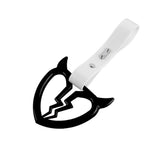 Devil Horns Broken Heart JDM Tsurikawa Drift Subway Train Bus Handle Strap – Universal Car Interior Hanging Charm, White PVC X1
