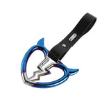 Devil Horns Broken Heart JDM Tsurikawa Drift Subway Train Bus Handle Strap – Universal Car Interior Hanging Charm, Black PVC X2
