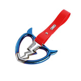 Devil Horns Broken Heart JDM Tsurikawa Drift Subway Train Bus Handle Strap – Universal Car Interior Hanging Charm, Red PVC X2