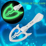 Devil Horns Broken Heart JDM Tsurikawa Drift Subway Train Bus Handle Strap – Universal Car Interior Hanging Charm, White PVC X1