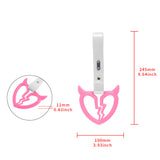 Devil Horns Broken Heart JDM Tsurikawa Drift Subway Train Bus Handle Strap – Universal Car Interior Hanging Charm, White PVC X1