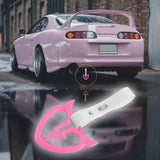 Devil Horns Broken Heart JDM Tsurikawa Drift Subway Train Bus Handle Strap – Universal Car Interior Hanging Charm, White PVC X1