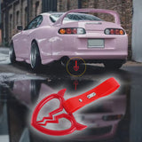 Devil Horns Broken Heart JDM Tsurikawa Drift Subway Train Bus Handle Strap – Universal Car Interior Hanging Charm, Red PVC X1