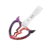 Devil Horns Broken Heart JDM Tsurikawa Drift Subway Train Bus Handle Strap – Universal Car Interior Hanging Charm, White PVC X1