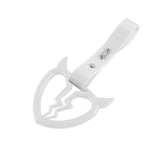 Devil Horns Broken Heart JDM Tsurikawa Drift Subway Train Bus Handle Strap – Universal Car Interior Hanging Charm, White PVC X1