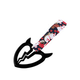 Devil Horns Broken Heart JDM Tsurikawa Drift Subway Train Bus Handle Strap – Universal Car Interior Hanging Charm, Bosozoku Black Cats Pattern Retro Nylon Strap X1