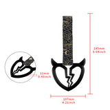 Devil Horns Broken Heart JDM Tsurikawa Drift Subway Train Bus Handle Strap – Universal Car Interior Hanging Charm, Bosozoku Black Clouds Pattern Retro Nylon Strap X1