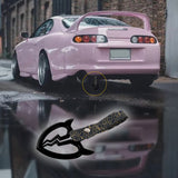 Devil Horns Broken Heart JDM Tsurikawa Drift Subway Train Bus Handle Strap – Universal Car Interior Hanging Charm, Bosozoku Black Clouds Pattern Retro Nylon Strap X1