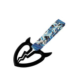 Devil Horns Broken Heart JDM Tsurikawa Drift Subway Train Bus Handle Strap – Universal Car Interior Hanging Charm, Bosozoku Blue Waves Pattern Retro Nylon Strap X1